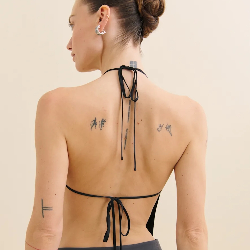 Reformation 100% Silk Black Halter Top